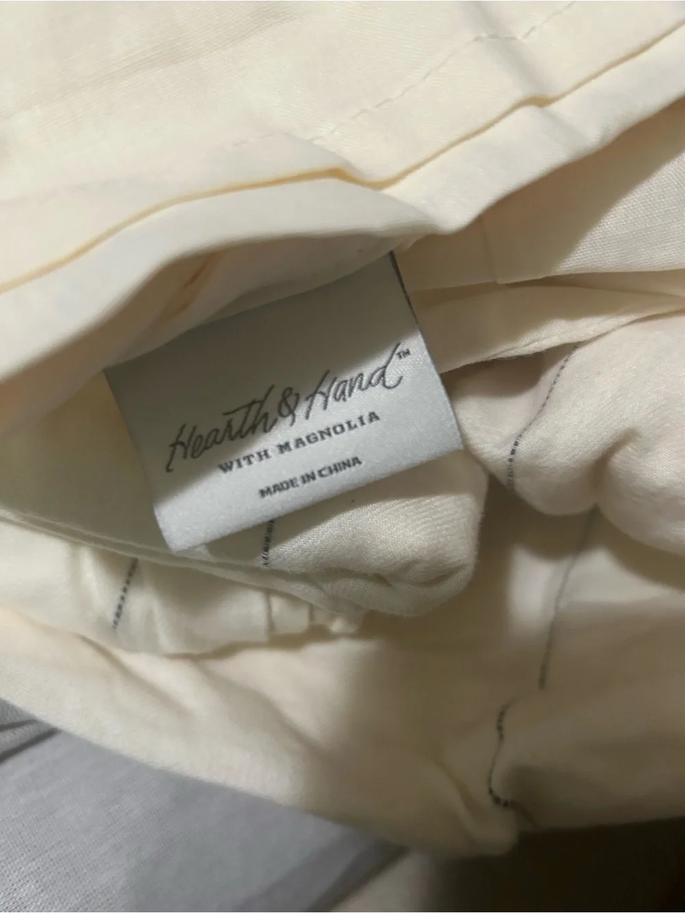 Hearth & Hand King Thin Stripe Cream/Railroad Gray 100% Cotton Duvet Set
